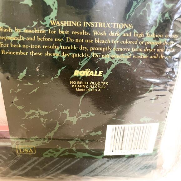 VTG Gold Connection Cotton Twin Sheet Set Purple Green Abstract Muted Artsy - Picture 6 of 6